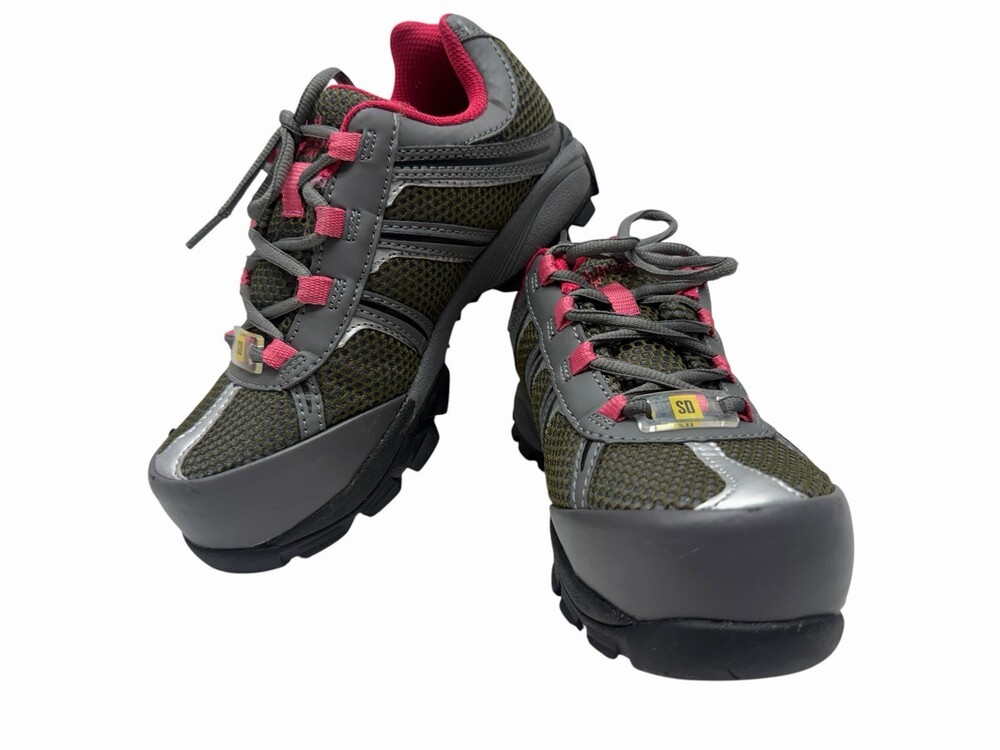 Nautilus N1393 B Women’s 6.5 Safety Shoes SD Slip Resistant Gray Pink Work